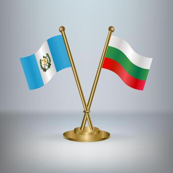 Guatemala and Bulgaria table flag relation, with gradient background vector