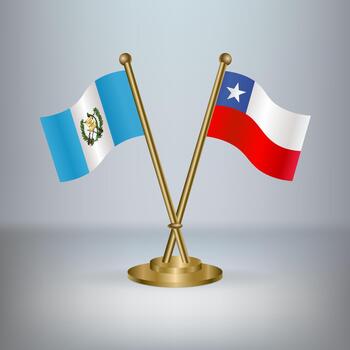 Guatemala and Chile table flag relation, with gradient background vector