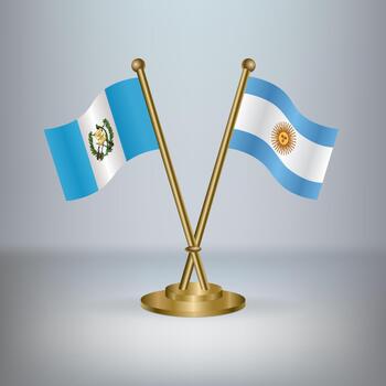 Guatemala and Argentina table flag relation, with gradient background vector