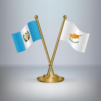 Guatemala and Cyprus table flag relation, with gradient background vector