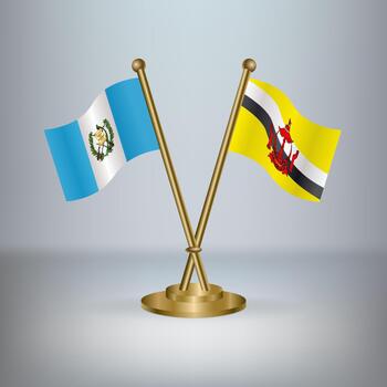 Guatemala and Brunei table flag relation, with gradient background vector