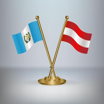Guatemala and Austria table flag relation, with gradient background vector
