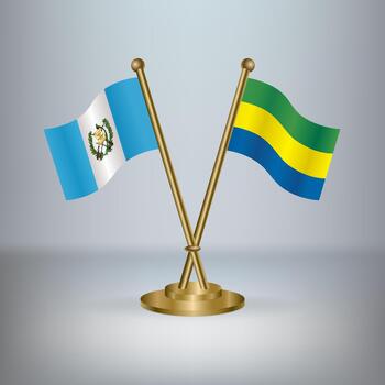 Guatemala and Gabon table flag relation, with gradient background vector