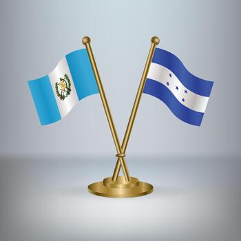 Guatemala and Honduras table flag relation, with gradient background vector