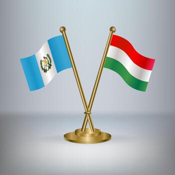 Guatemala and Hungary table flag relation, with gradient background vector