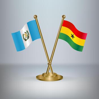 Guatemala and Ghana table flag relation, with gradient background vector