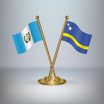 Guatemala and Curacao table flag relation, with gradient background vector