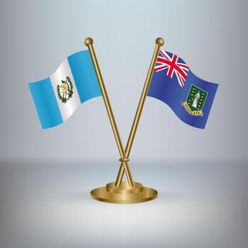 Guatemala and British Virgin Islands table flag relation, with gradient background vector