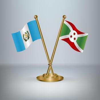 Guatemala and Burundi table flag relation, with gradient background vector