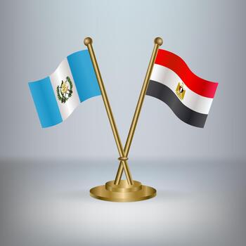 Guatemala and EGYPT table flag relation, with gradient background vector