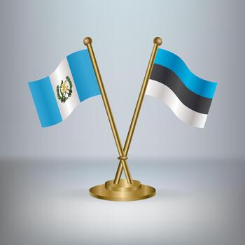Guatemala and Estonia table flag relation, with gradient background vector