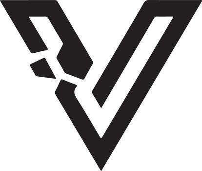 V letter logo design with modern broken geometric shape, initial v symbol icon, abstract typography for brand identity. vector