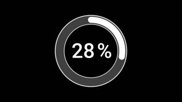 Caricamento in corso cerchio animazione ciclo continuo icona su nero sfondo. video