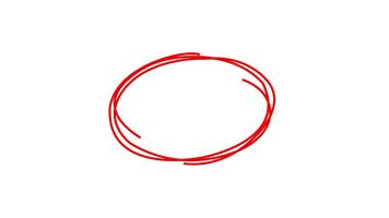 vermelho círculo mão desenhado animação. marcador rabisco ciclo em branco fundo. video