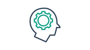 Humanoid Symbol Animation. Symbol verbunden zu intelligent Automatisierung. Alpha Kanal, transparent Hintergrund video