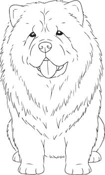 Chow Chow dog outline vector