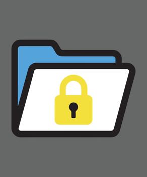 seguro carpeta icono con candado vector