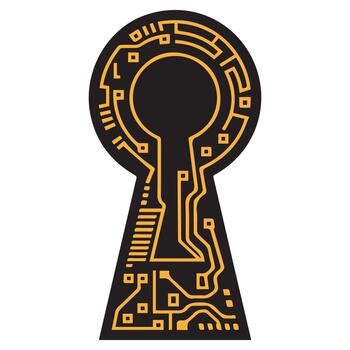 ojo de cerradura con circuito tablero modelo vector