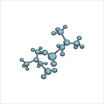 Atom molecule particle sketch hand drawn vector