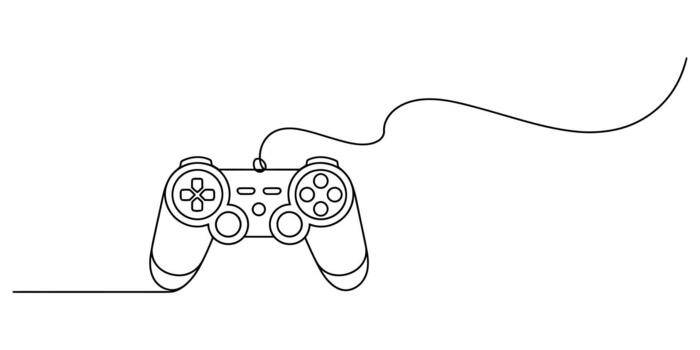 continuo línea Arte dibujo de un juego controlador dispositivo vector