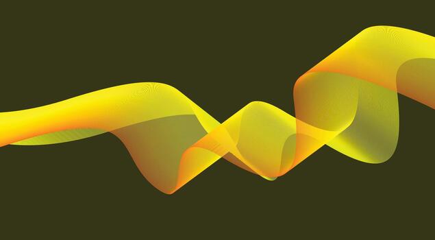 Abstract Wavy Blend Curved Lines Background Yellow Gradient Design Illustration vector