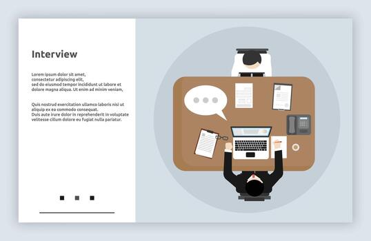 Overhead view of interview scene vector