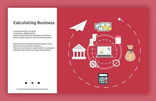 Business calculation tools and symbols vector