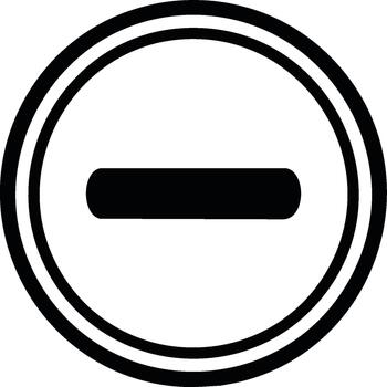 A black and white image of a circle with an open sign vector