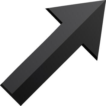 An arrow pointing up on a white background vector