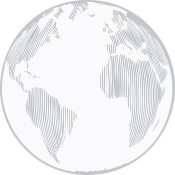 A globe with a line drawn on it vector