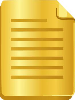 A golden paper document with a blank sheet of paper vector