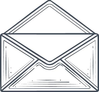 An envelope icon with a white background vector