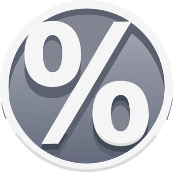 Percent sign icon in a circle vector