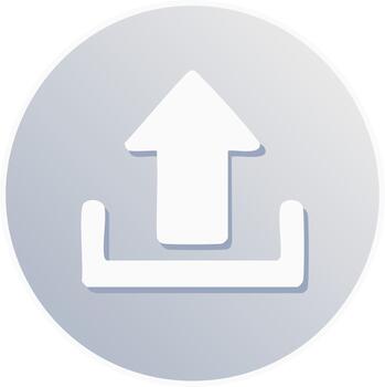 An arrow pointing up on a gray button vector