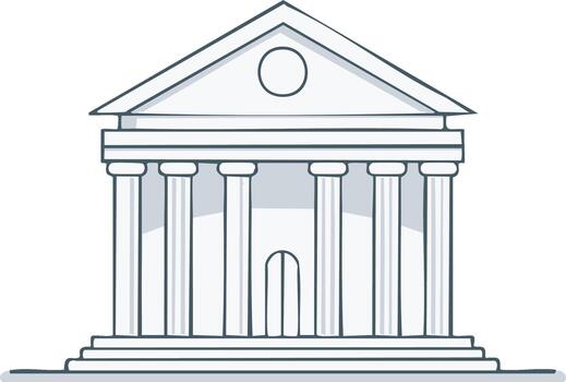 un ilustración de un edificio con columnas vector