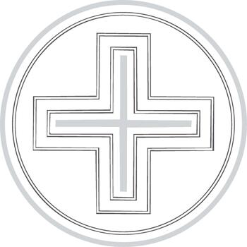 A cross in a circle with a white background vector