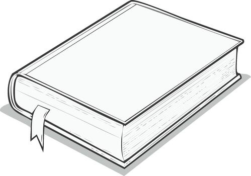 un abierto libro con un cinta en eso vector