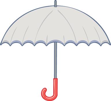 An umbrella with a red handle and a white handle vector