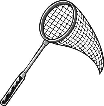 A net with a tennis racket on it vector