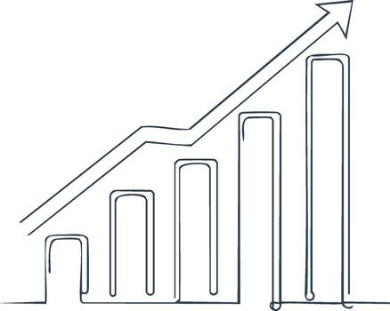 A line drawing of a graph going up vector