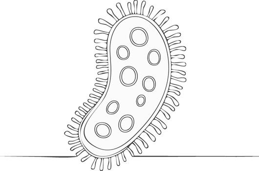 A drawing of a bacteria with dots on it vector