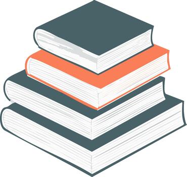 A stack of books on a white background vector