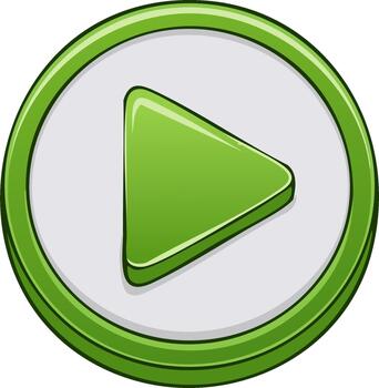 A green play button with a white background vector