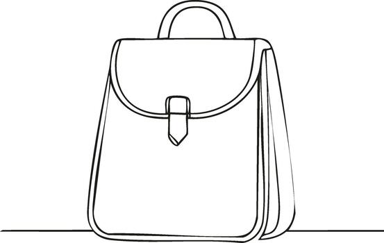 A drawing of a bag with a handle vector