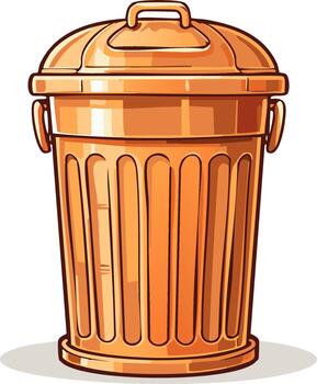 A cartoon trash can on a white background vector