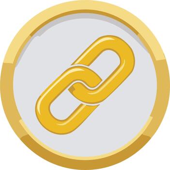 A link icon in a round button vector