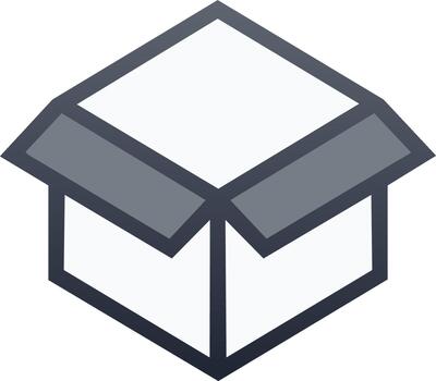 Minimalist open box symbol for shipping ecommerce and storage solutions vector