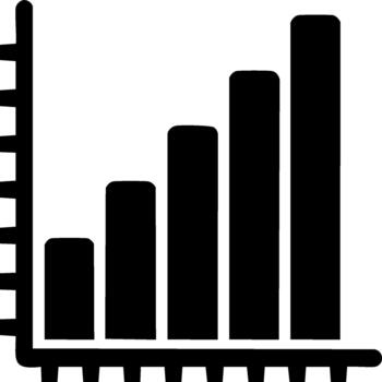 Bar chart illustrating increasing data or values, business and finance vector
