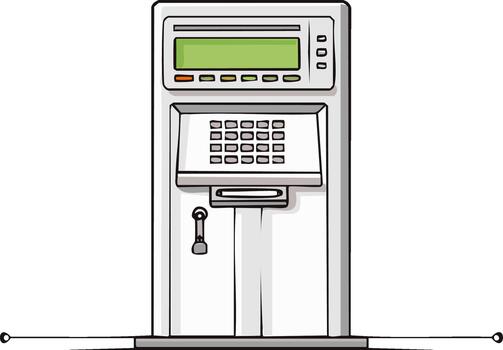 Illustration of an Automated Teller Machine ATM, keypad and display vector