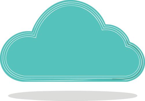 verde azulado nube forma con doble contorno y emitir sombra, blanco espacio para texto vector